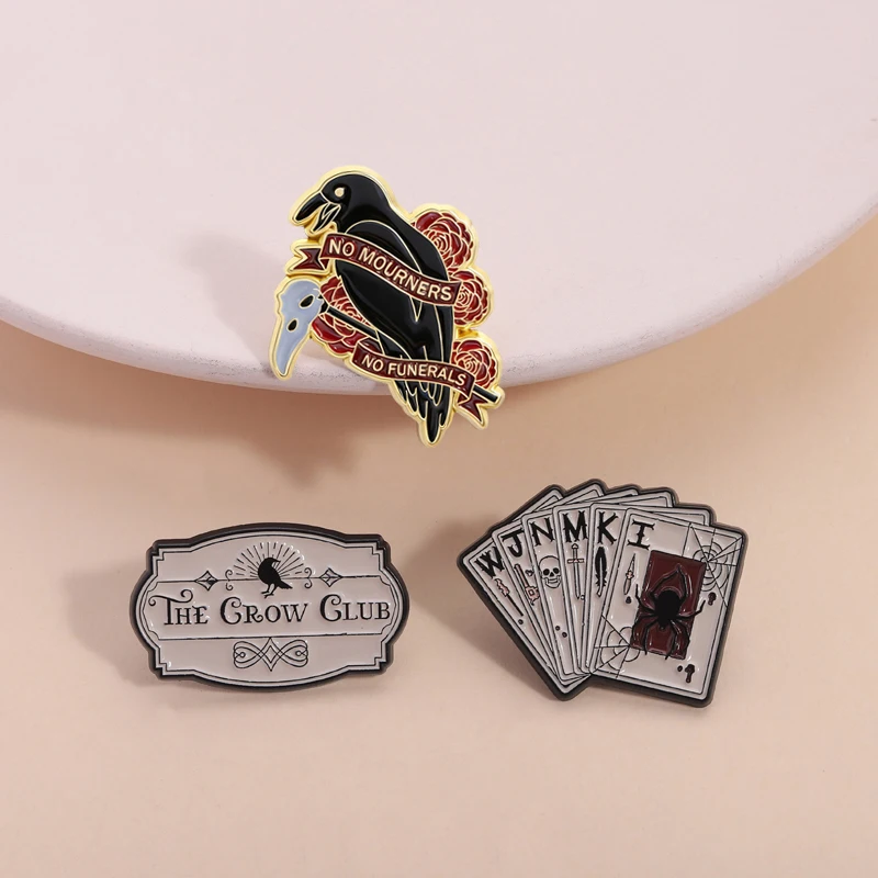 Six of Crows Enamel Pins No Mourners No Funerals The Grow Club Literature Brooches Lapel Badge Bookworm Friends Jewelry Gifts