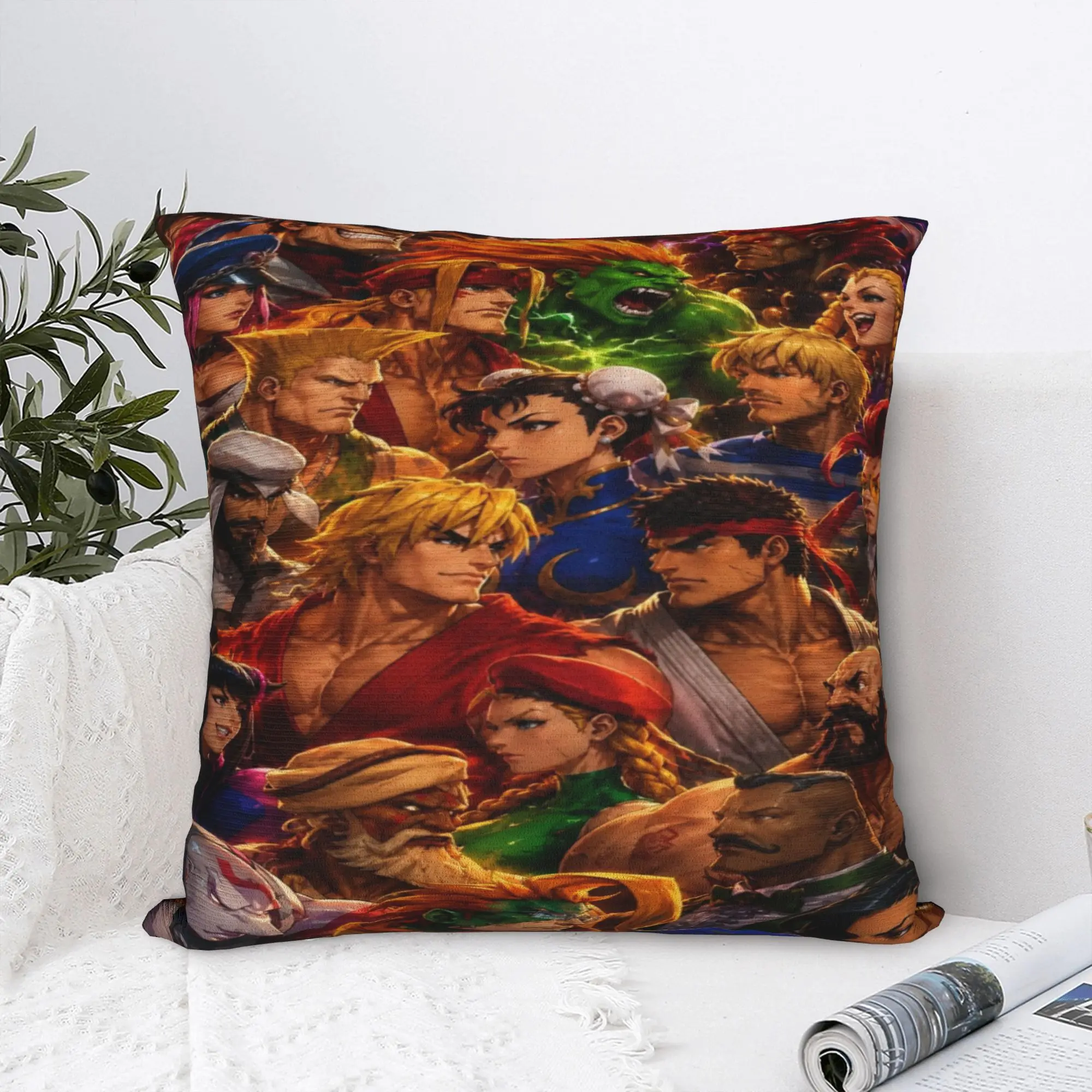 Streets Fighters Printing Pillowcase Cushion Cover  Pillow Covers Soft and Sweet Home Decor Square Multi-Size
