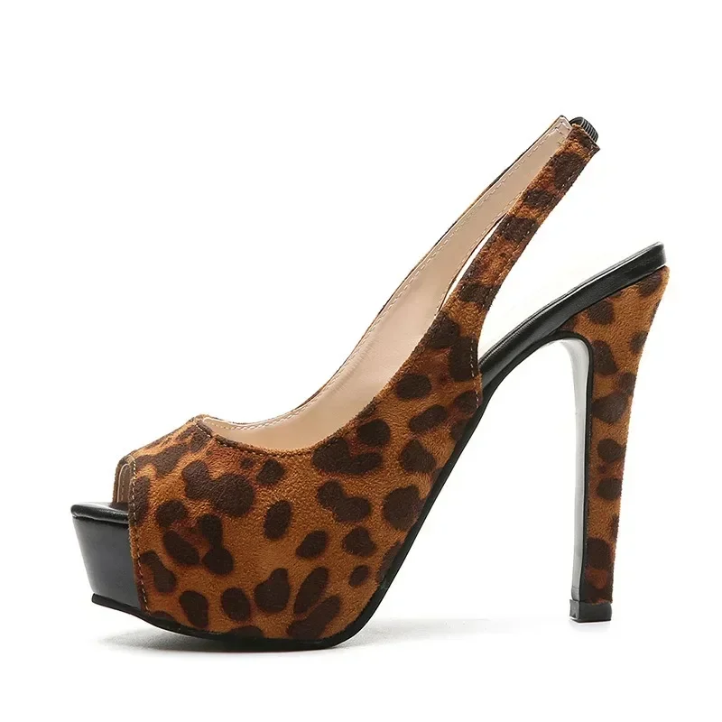New Women\'s Pumps Stilettos 14CM Platform Super High Heels Sexy Open Toe Sandals Gladiator Party Dress Women Shoes Large Size 44