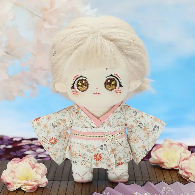 20cm baby clothes, cotton dolls, floral shower dresses, 20cm celebrity doll dolls, no attributes, changing into kimono