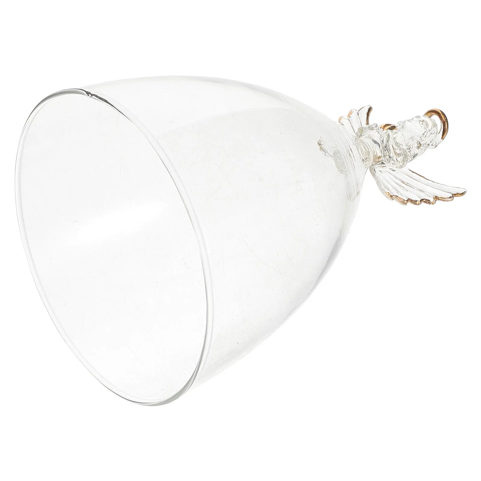 Clear Glass Angel Dome Cloche Jar with Base for Floral Arrangement Centerpiece DIY Birthday Decoration Home Decor Christmas