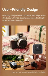 ZENIKO Lampu Kilat Retro Mini untuk Fuji XM5 Sony ZVE10 Nikon Canon Lampu Kilat Sepatu Panas Universal Di Kamera ZF04 / ZF08 8 flash retro penjualan terbaik - №