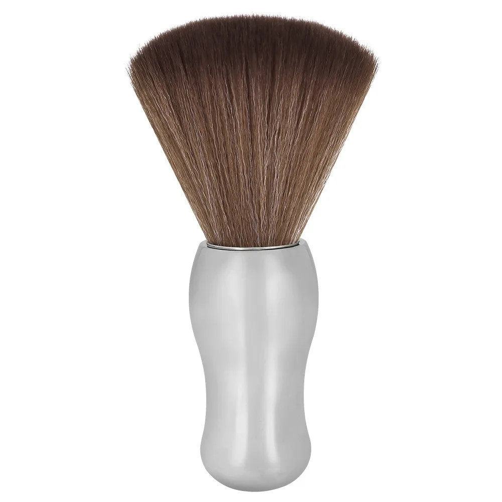 Electroplated Neck Duster Brush with Handle Duster Salon Hair Sweep Brush Anti-Static Soft Professional Cleaning Tools Barber