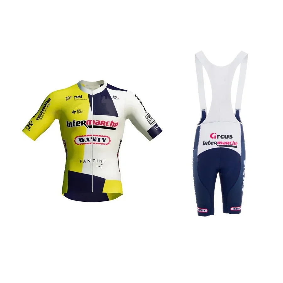 LASER-Maillot de cyclisme à manches courtes et cuissard à bretelles, team team Raf MARCHÉ-WANTY T 2024