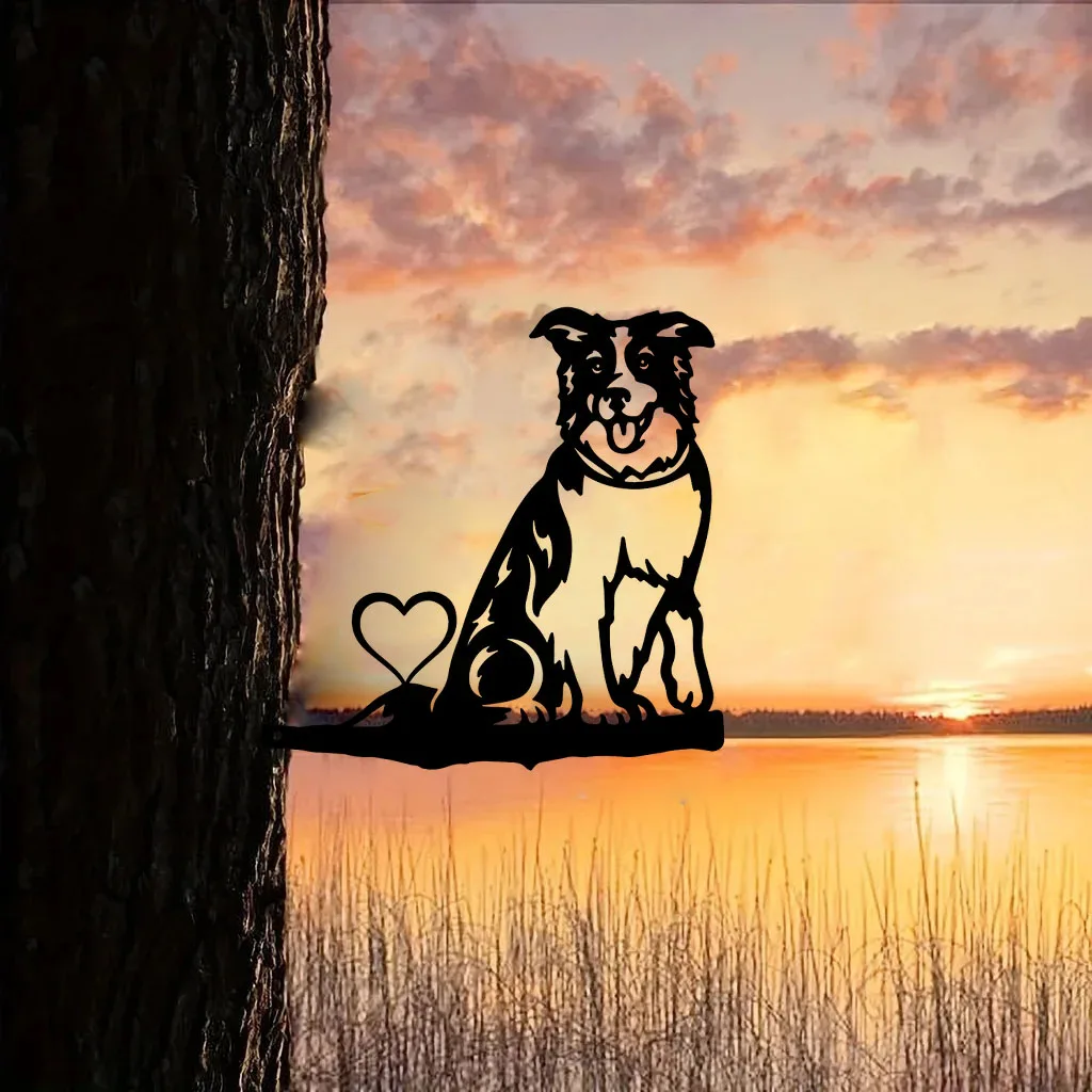 

Crafts Dog On Branch Steel Silhouette Metal Wall Art Home Garden Yard Patio Outdoor Statue Stake Decor Perfect For Birthdays