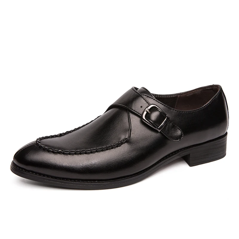 Designer Gentleman Monk Strap Loafers For Men Pointed Toe Patent Leather Shoes Designer Formal Wedding Dress Homecoming Footwear