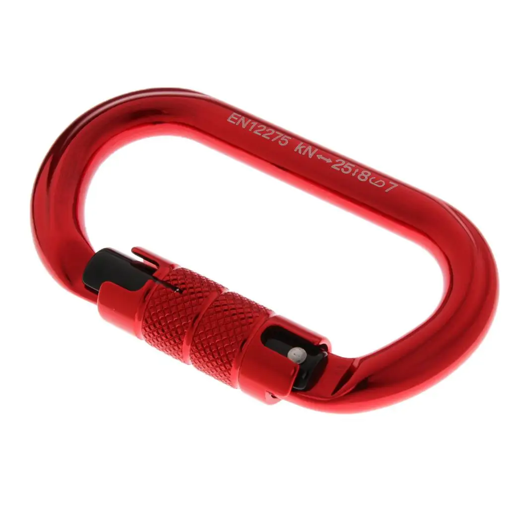 Oval Auto Locking Carabiner 25KN Strength 7075 Aluminum for Rock Climbing Hiking Rappelling Safety Gear