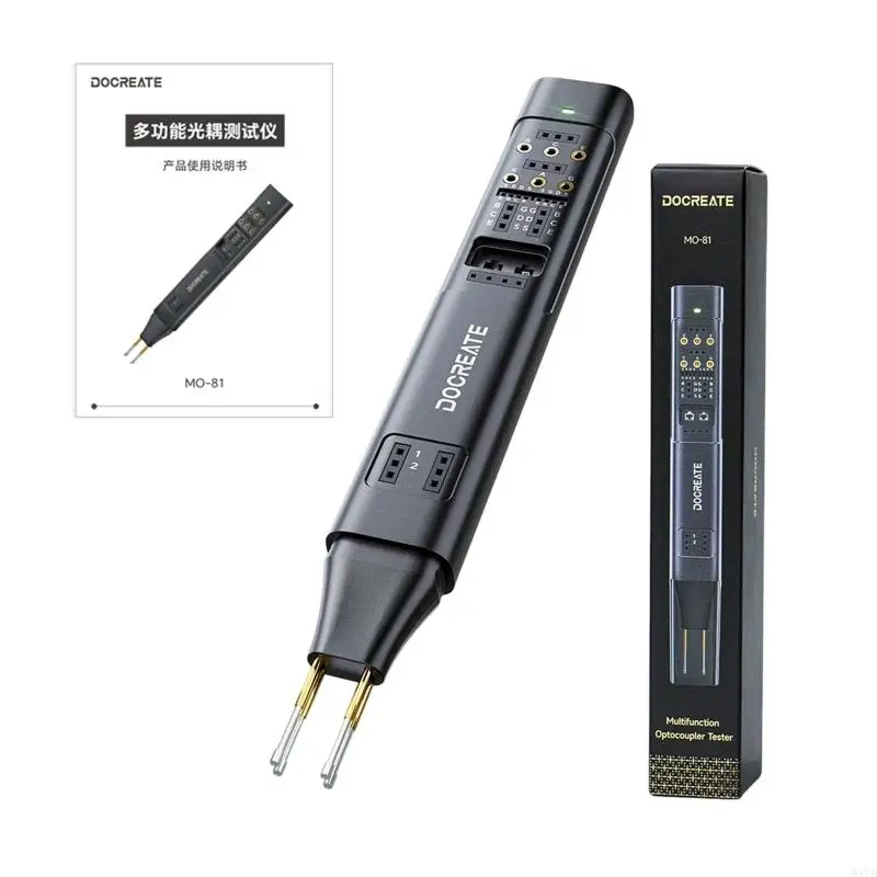 Multifunction Optocoupler Tester Handheld Electronic Part Tester with 7 Function Layout, Spring Contact Heads, Indicators M4YD