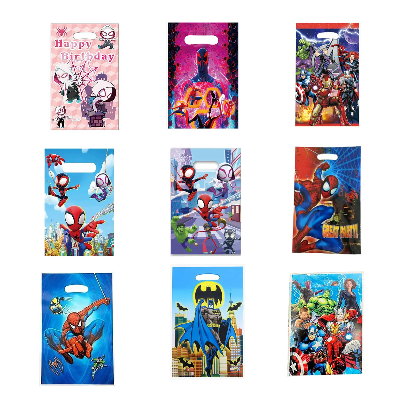 Avengers Candy Bag Handle Gift Bags Superhero Themed Birthday Party Decoration Festival Party Favor Kids Candy Bags Decorations