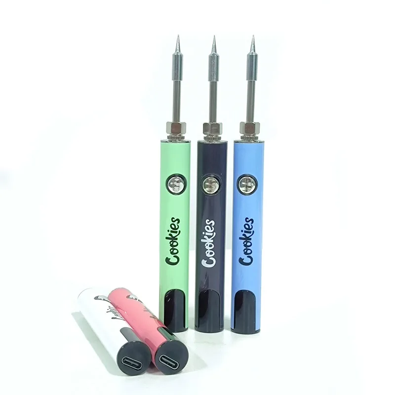 1-5pcs Cookies Battery Portable Electric Soldering Iron 500mAh LCD Display Type-C Charging 510 Thread 2.7V-4.2V Welding Tools