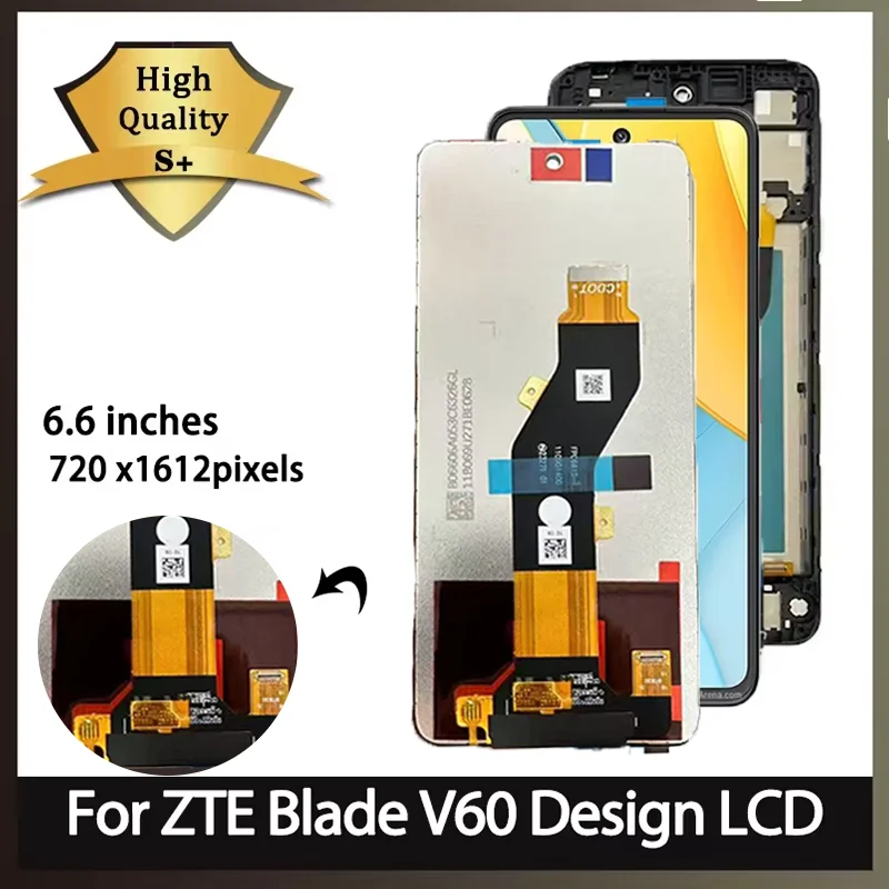 6,6 "IPS 90Hz para ZTE Blade V60 diseño LCD Z2350 pantalla táctil digitalizador montaje para ZTE Blade V60 Vita marco LCD