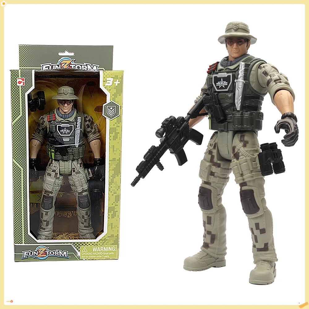 

4D Master Funztorm Series Special Forces Model with Gun Binoculars Joint Mobility Creative Puzzle Military Toys Children's Gift