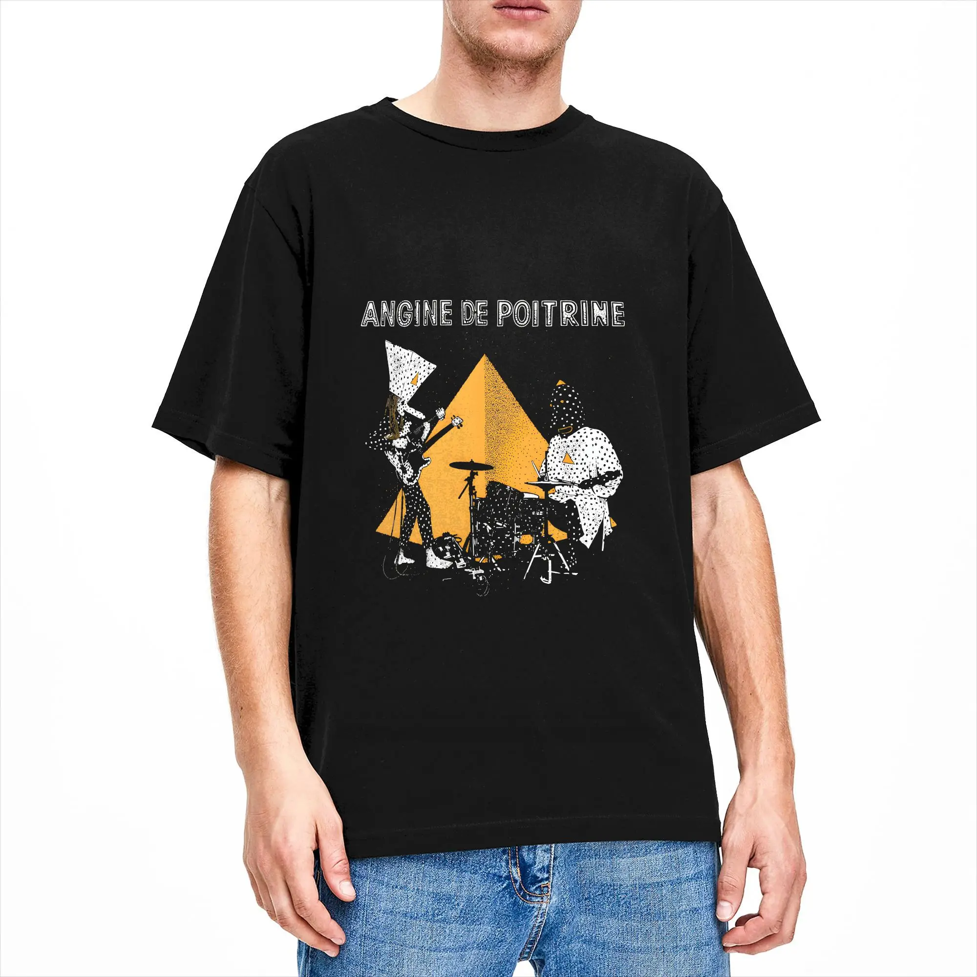 Funny Angine de poitrine T-Shirt Men Crewneck Cotton T Shirt  Short Sleeve Tees Birthday Gift Clothes