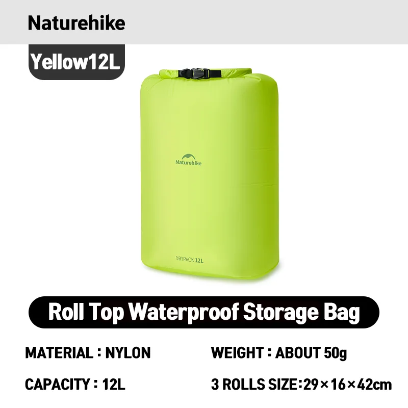 Naturehike gerollte Aufbewahrungstasche für Outdoor-Reisen, Wandern, leicht, wasserdicht, Vakuum-Kompressionsspender, Taschen, tragbarer Organizer