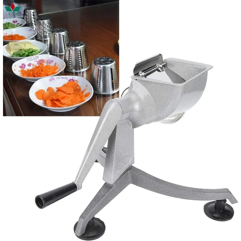 Food Shreder Multi Functional Hand Crank Cutter Vegetable Cheese Grater Nut Grinder Food Processors with 5 Stainless Steel Blade