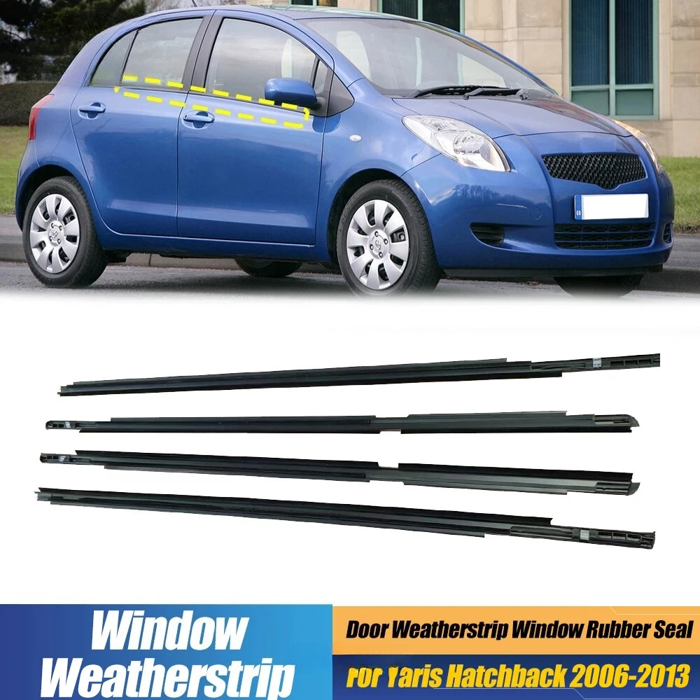 

4Pcs Car Window Glass Weatherstrip Moulding Trim for Toyota Yaris Hatchback 2006-2013 68230-0D080 Rubber Protector Sealing Belt