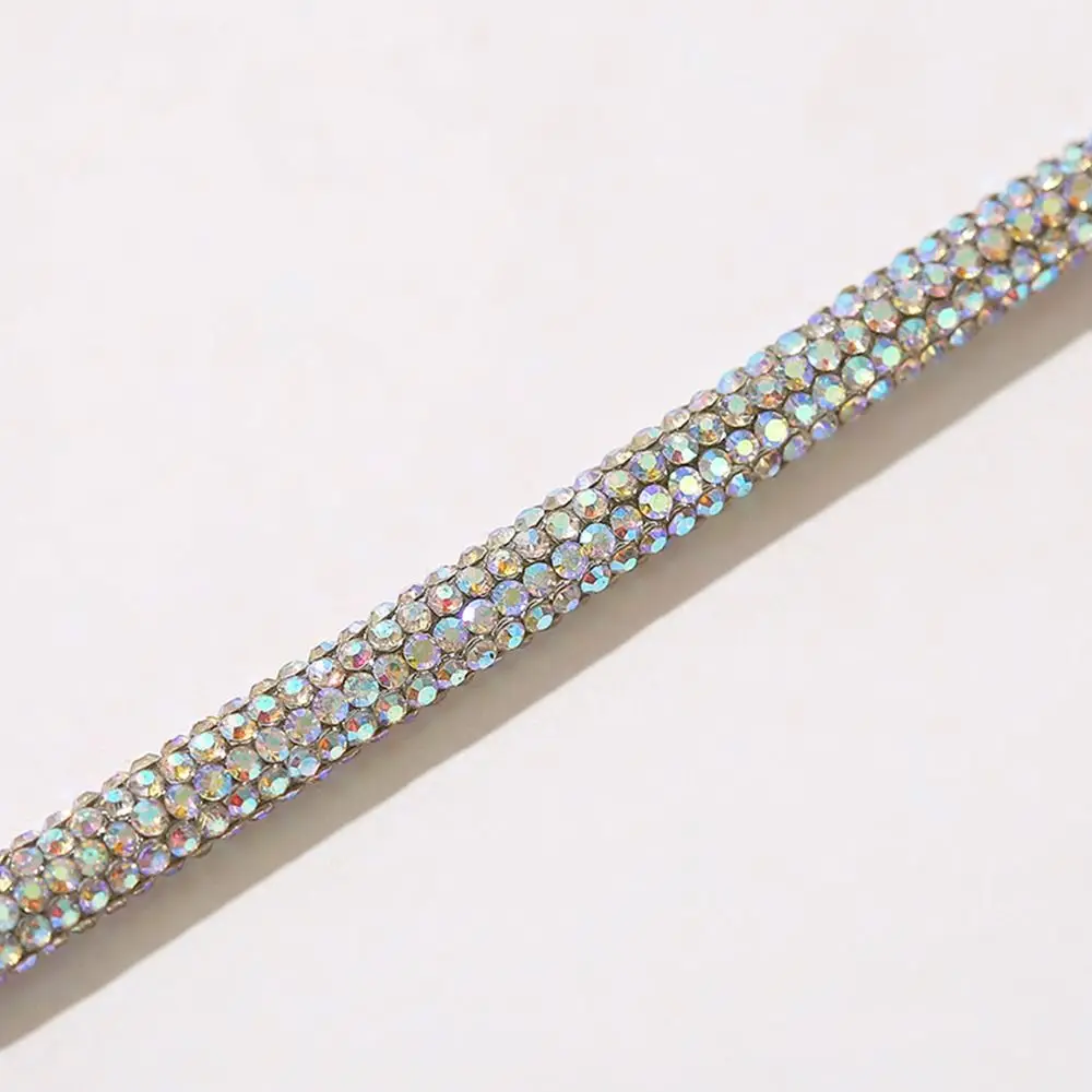 Glass Crystal Cord Rhinestone Rope Applique Colorful Tube Trim Strass Bridal Dress Clothes Hairpin Shoes Bags DIY