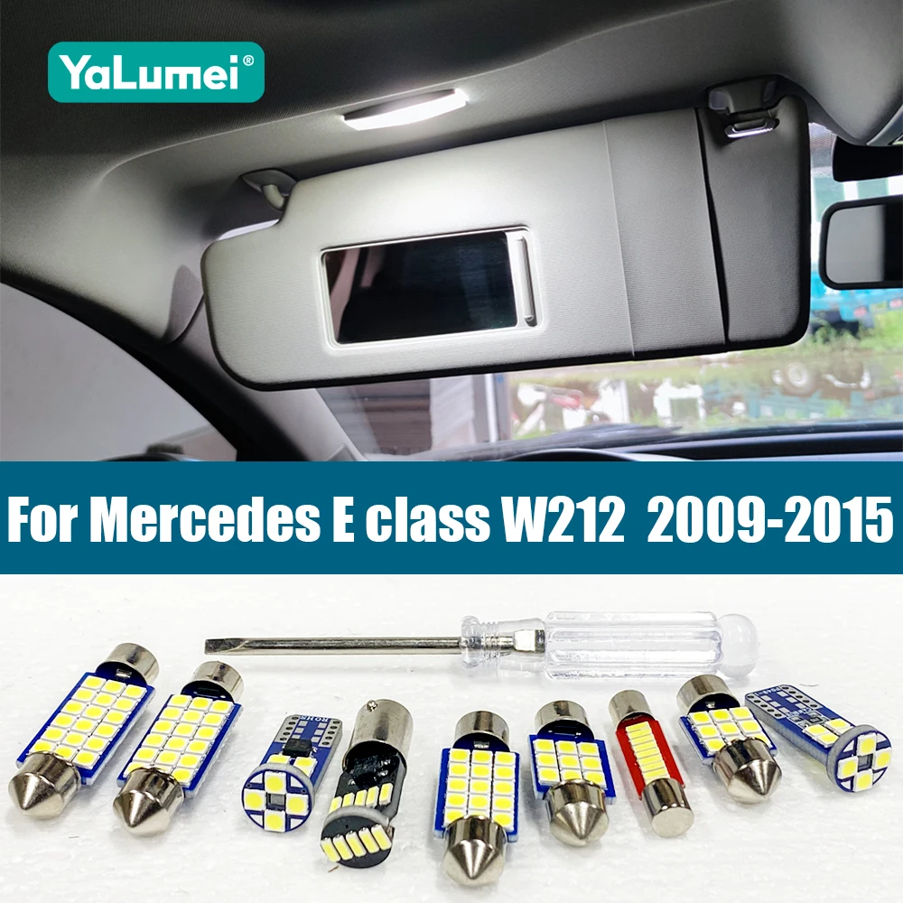 

Для Mercedes Benz E Class W212 Sedan 2009-2011 2012 2013 2014 2015 11 шт. Автомобильные светодиодные внутренние купольные фонари, светильники багажника, аксессуары