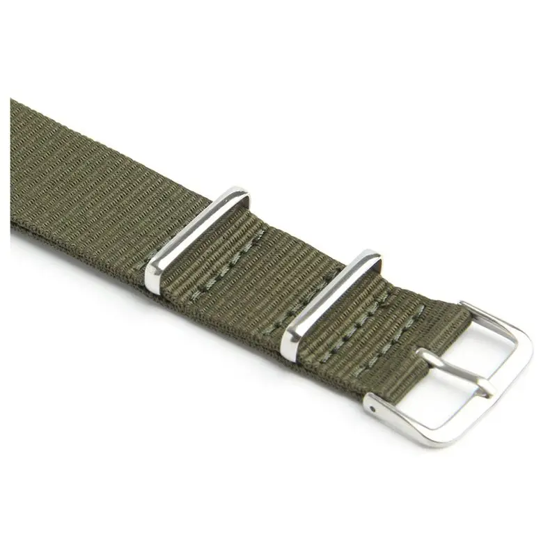 3X Watch Strap Band Military Army Nylon Canvas Divers G10 Mens Colour:Army Green Width:18Mm