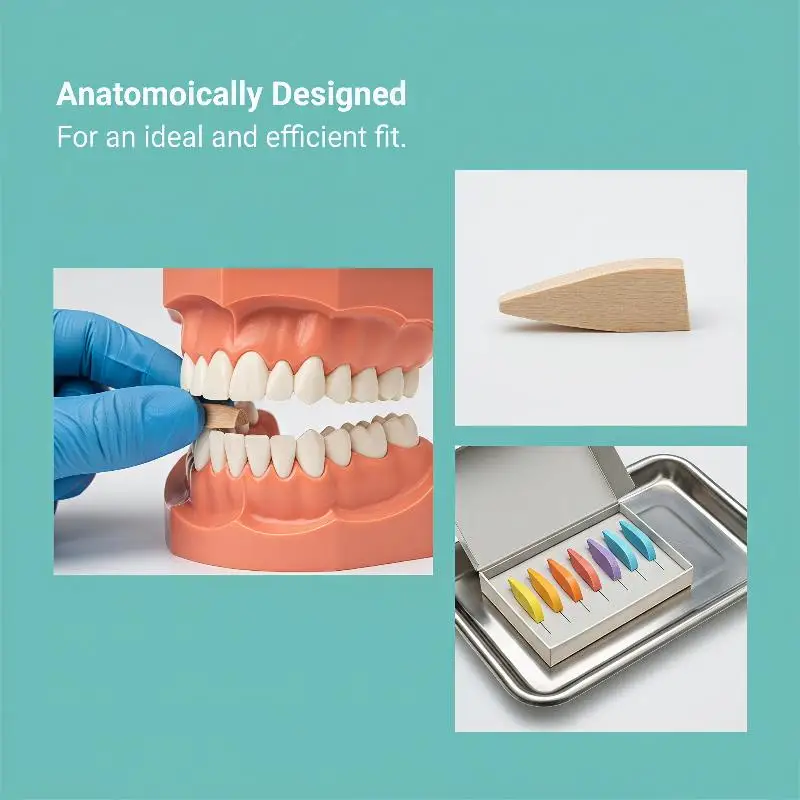 Dental Wooden Wedges 50pcs/Box Disposable Eco-friendly Interdental Composite Restoration Tools for Oral Surgery
