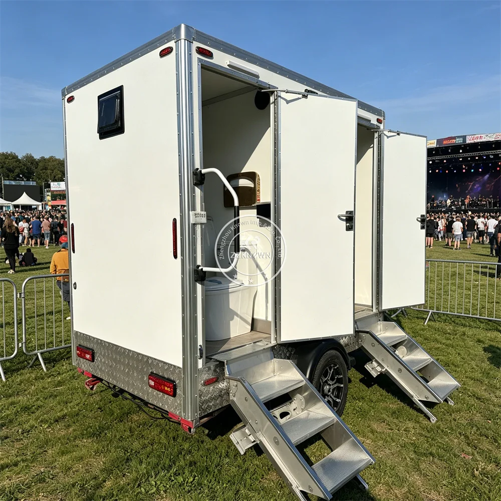 Luxury VIP Mobile Bathroom Wedding Party Portable Restroom Cabin Modern Toilet Trailer for private rental