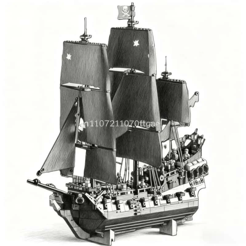 

Пиратский корабль Воробей, строительные блоки, модель парусной лодки, строительные блоки в сборе, подарок на день рождения для детей и взрослых, игрушки «сделай сам»