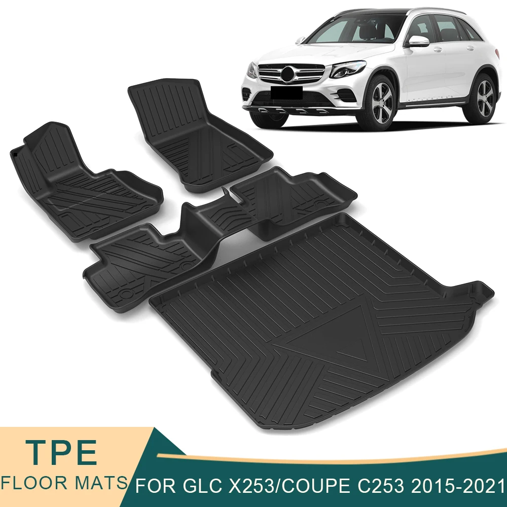 For Mercedes-Benz GLC X253 Coupe C253 2015-2023 Auto Car Floor Mats All-Weather TPE Foot Mats Odorless Pad Tray Mat Accessories