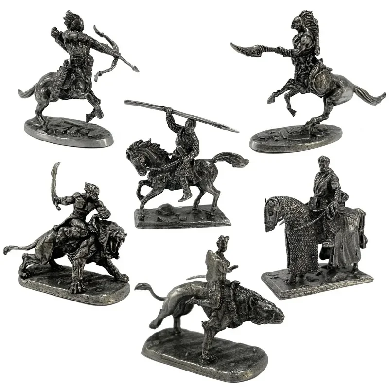 Metal Mediaeval Knights Army Centaur Cavalry Soldier Figurines Miniatures Metal Copper Mens Gifts Desktop Ornaments Decorations