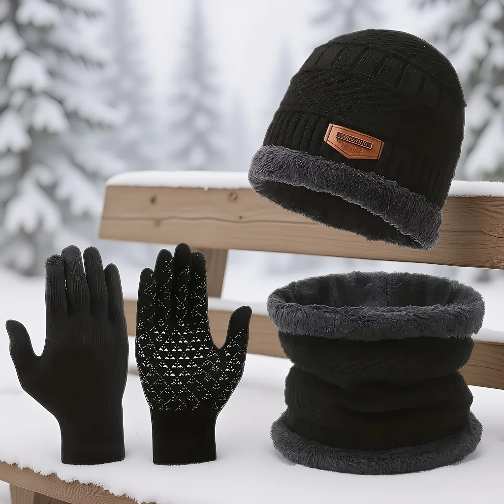 

Зимний комплект из вязаной шапки и шарфа — шерстяная шапка из кораллового флиса с защитой шеи для верховой езды на открытом воздухе