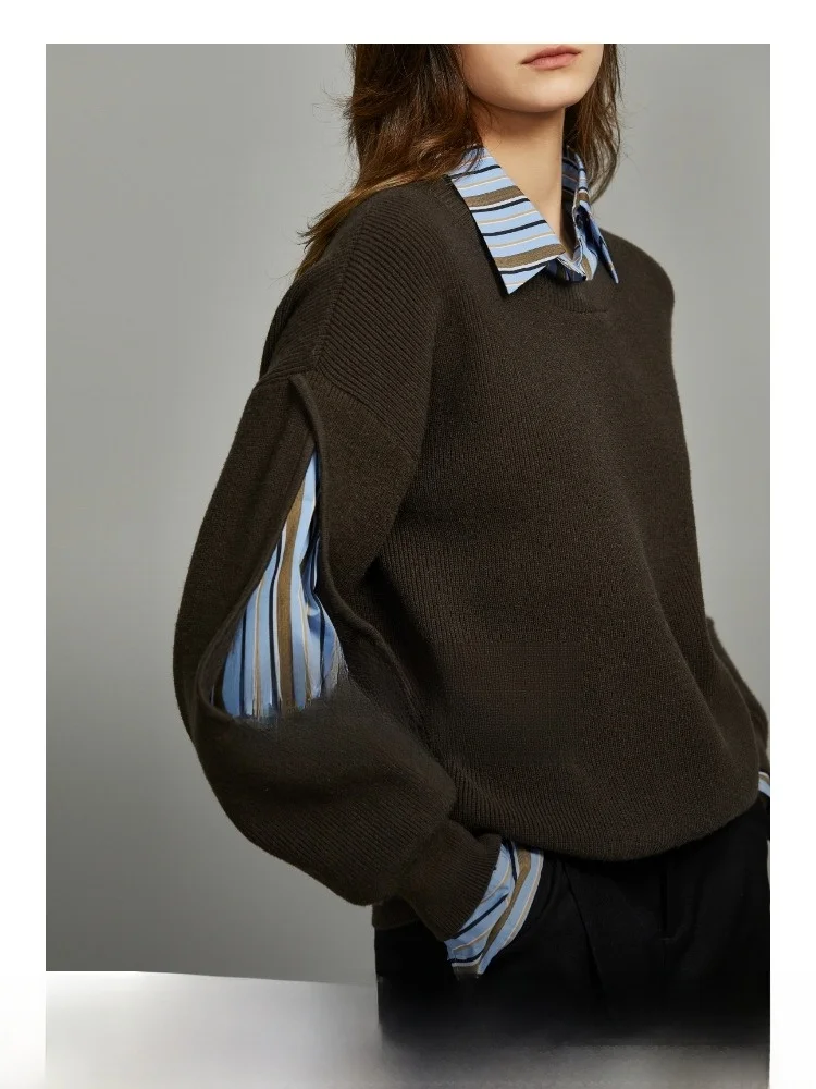 Elle Design scava fuori giuntura semplice pendolare Sle maglione lavorato a maglia da donna inverno Faion nuovo arrivo pezzo unico lungo Sve