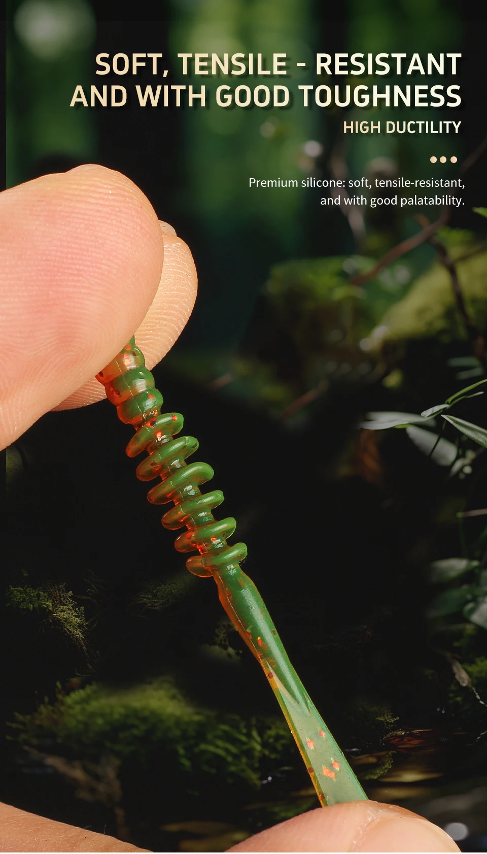 Supercontinent Power Mace 4cm Grub Weichköder Grub-Wurm Künstlicher Köder Wobbler Swimbait für Barsch und Forelle – Detail 7