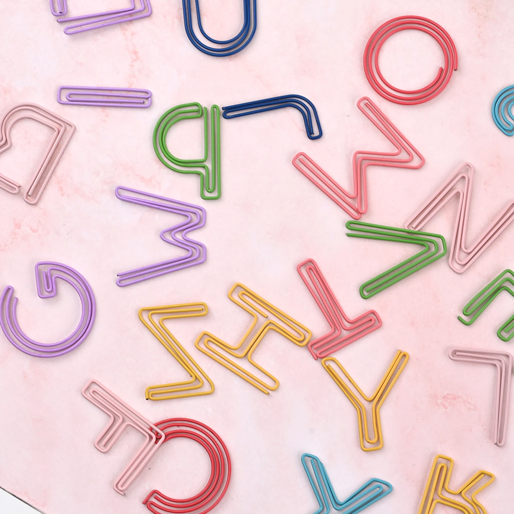 26pcs Paper Clips Stationery Set Cute Alphabet Paper Clips Binder Clips Photos Tickets Notes Letter Paper Clip Index Metal Clip