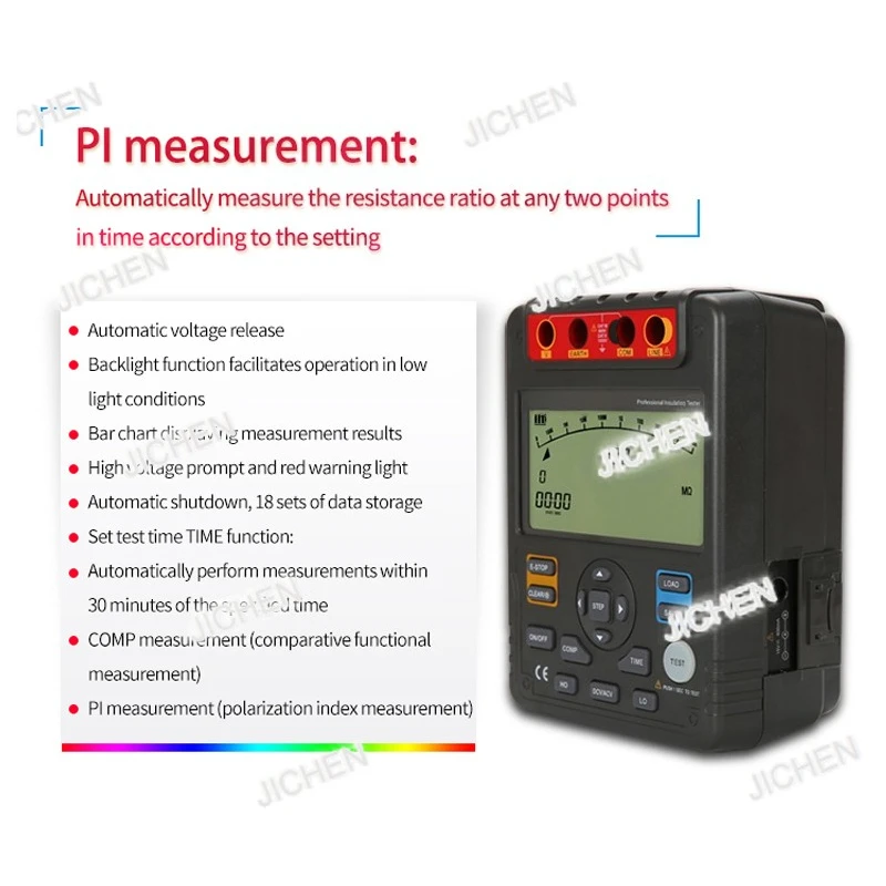 Resistance Tester UT511 1000V Grounding Meter 10GΩ Megohm Tester Auto Range LCD Backlight AC DC Voltmeter