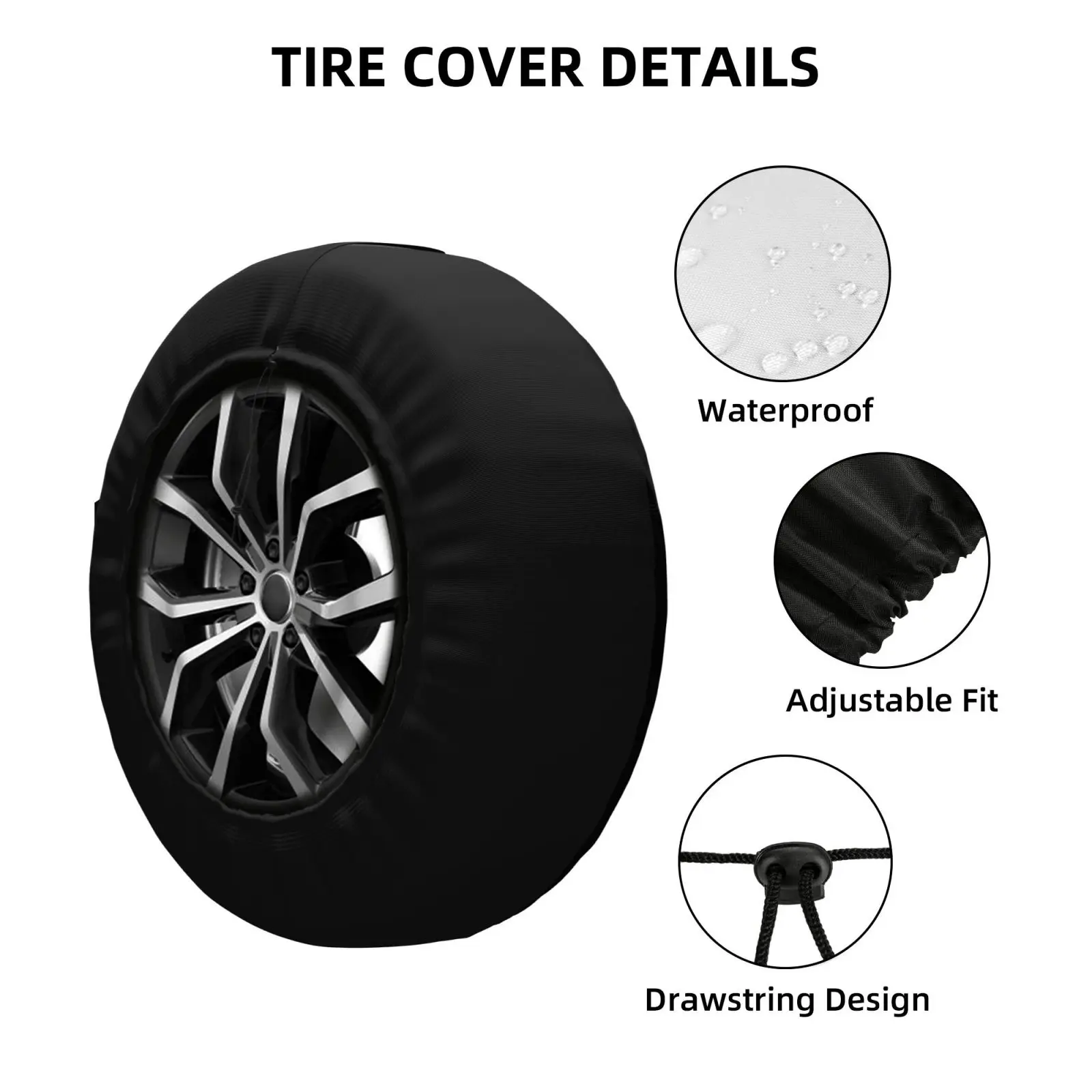 Customized Jamaica Logo Pattern Spare Tire Cover Universal 4WD 4x4SUV Wheel Protection Cover 14 15 16 17 Inch Automotive Parts