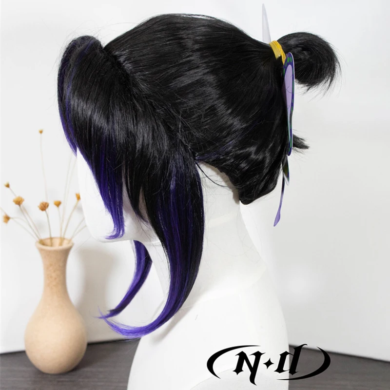 ND 코쵸 코쵸 코스프레 가발 헤어피스 귀멸의 칼날 애니메이션 코스프레 헤어 가발 내열성 합성 코믹콘 코스터용