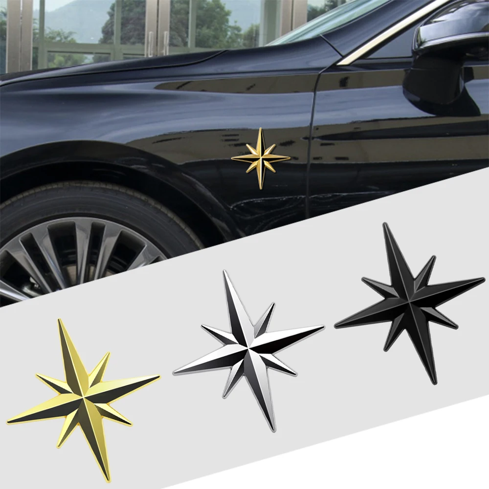 Car Styling 3D Metal Creative Guide Star North Polaris Decoration Sticker Trunk Fuel tank Cap Decal Motorcycle Accessories