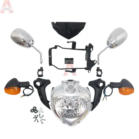 Passar för 2007-2010 Yamaha FZ6 FZ6N FZ6S Motorcykelstrålkastarsats Strålkastaraggregat Blinkersspegel FZ6 N FZ6S 2008 2009 2010 6 best sales Yamaha FZ strålkastarenhet - №6