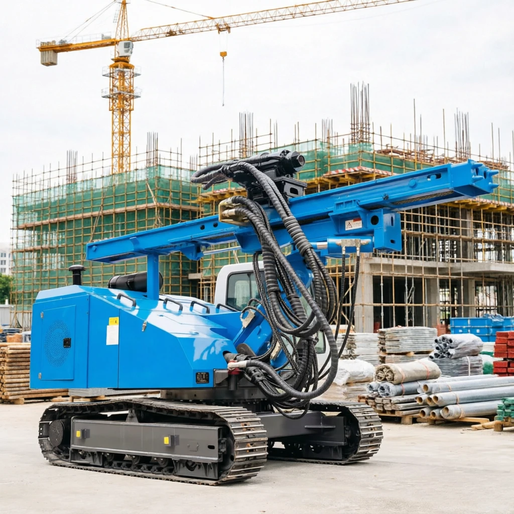 Hydraulic Crawler Solar Pile Driver HWL-300R 3m Highway Guardrail Ramming Machine Construction Piling Equipment Customized