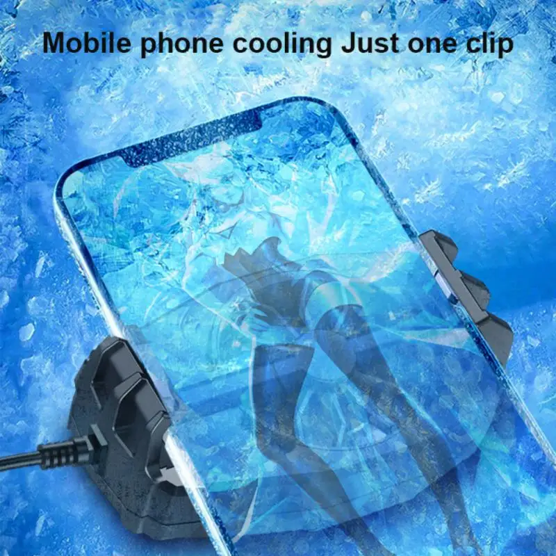 2023 Portable Mini Mobile Phone Radiator Chicken-eating Game Cooler Built-in Battery Peripherals Air-cooled Cooling Fan