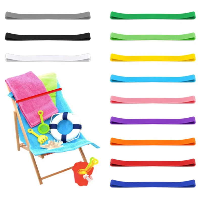 

GIGI 12 Pcs Beach Towel Bands,Elastic Beach Towel Holder,Chair Clips,Multicolor Towel Bands For Beach Chairs Swim Vacation