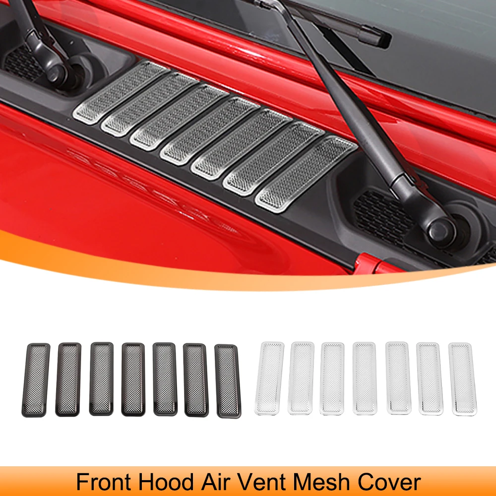 

Front Engine Hood Air Vent Mash Cover Decoration Trim for Jeep Wrangler JL Gladiator JT 2024 2025 Up Car Exterior Accessories