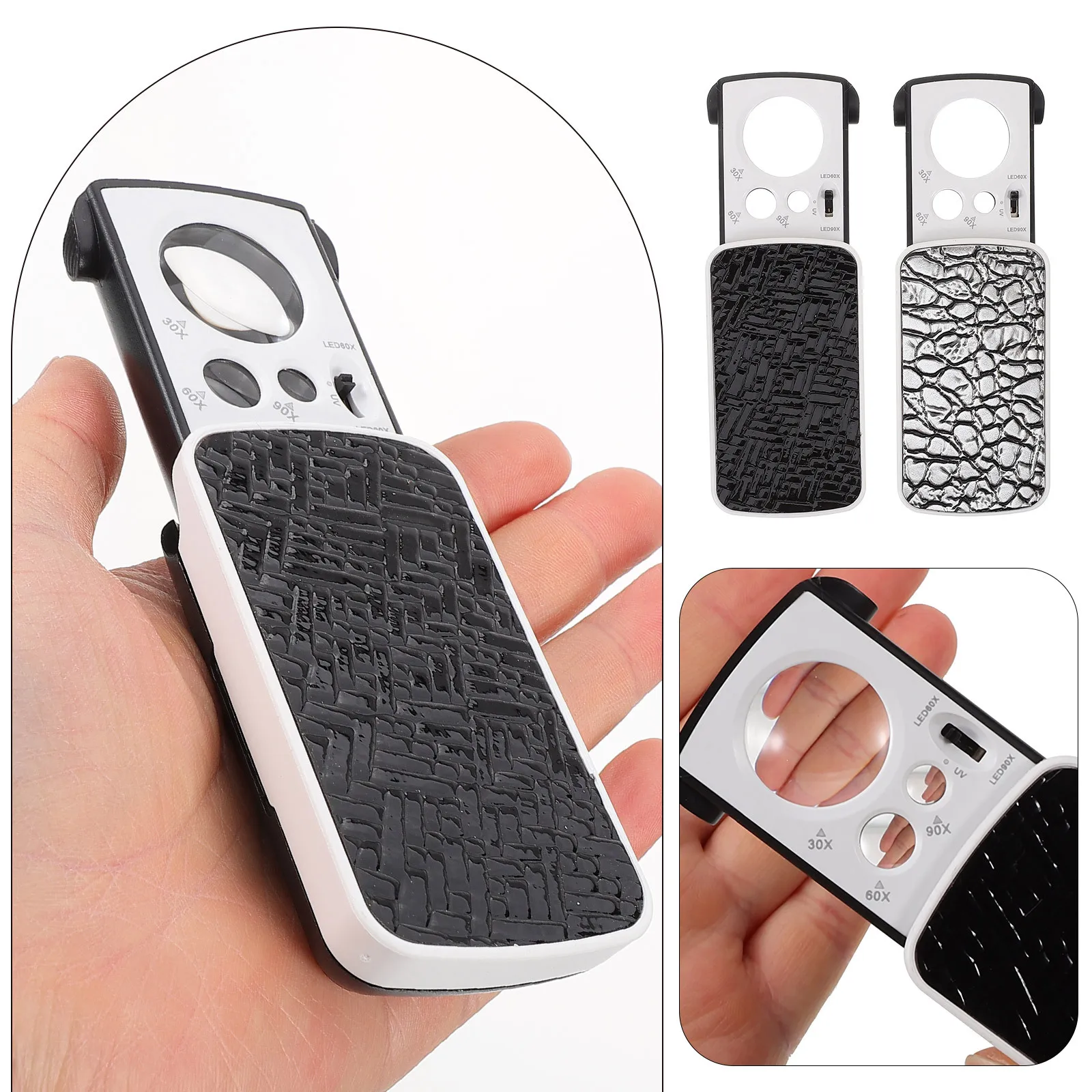 

2Pcs Jewelry Magnifier LED Illuminated Portable Magnifying Glass Jewelry Loupe for Gems Jewelers Coin Rock Collectors