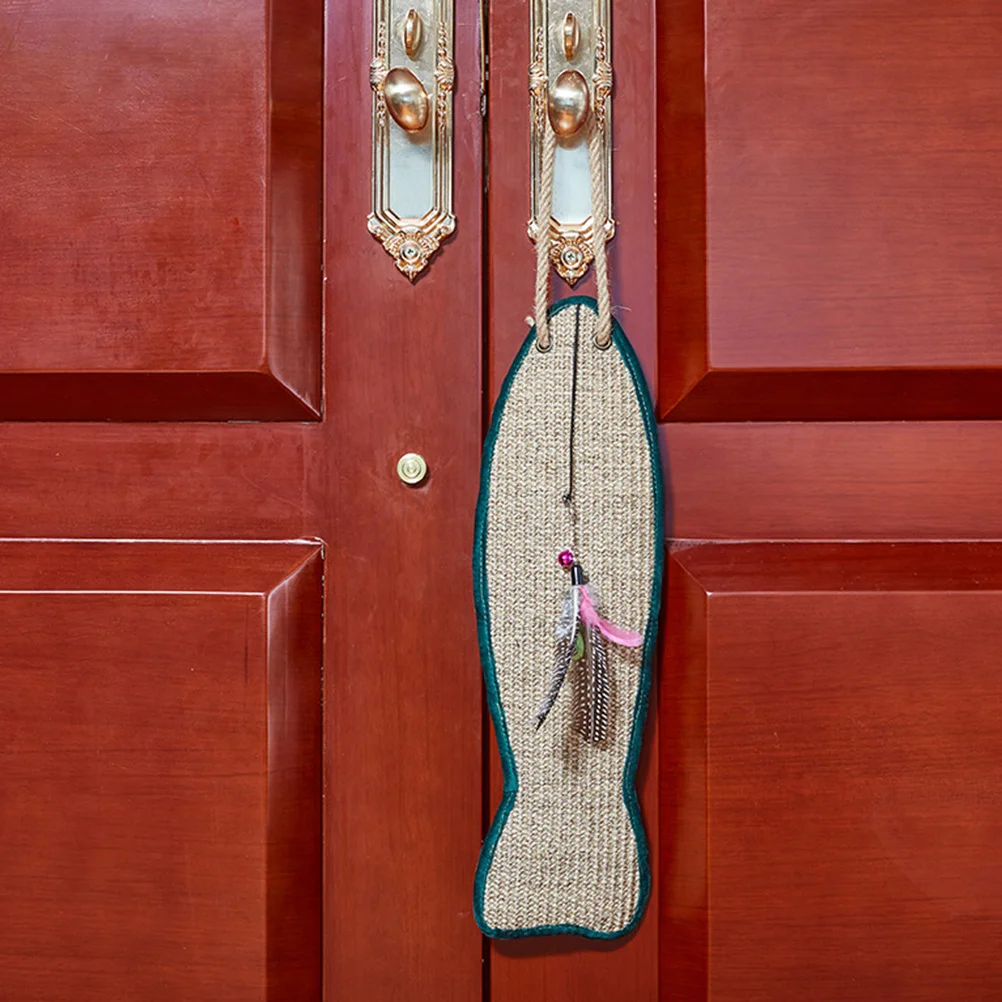 

1Pcs Fish Shaped Sisal Cat Scratcher Mat Claw Grinding Pad Eco Friendly Handmade Non Slip Base Winter Warm Summer