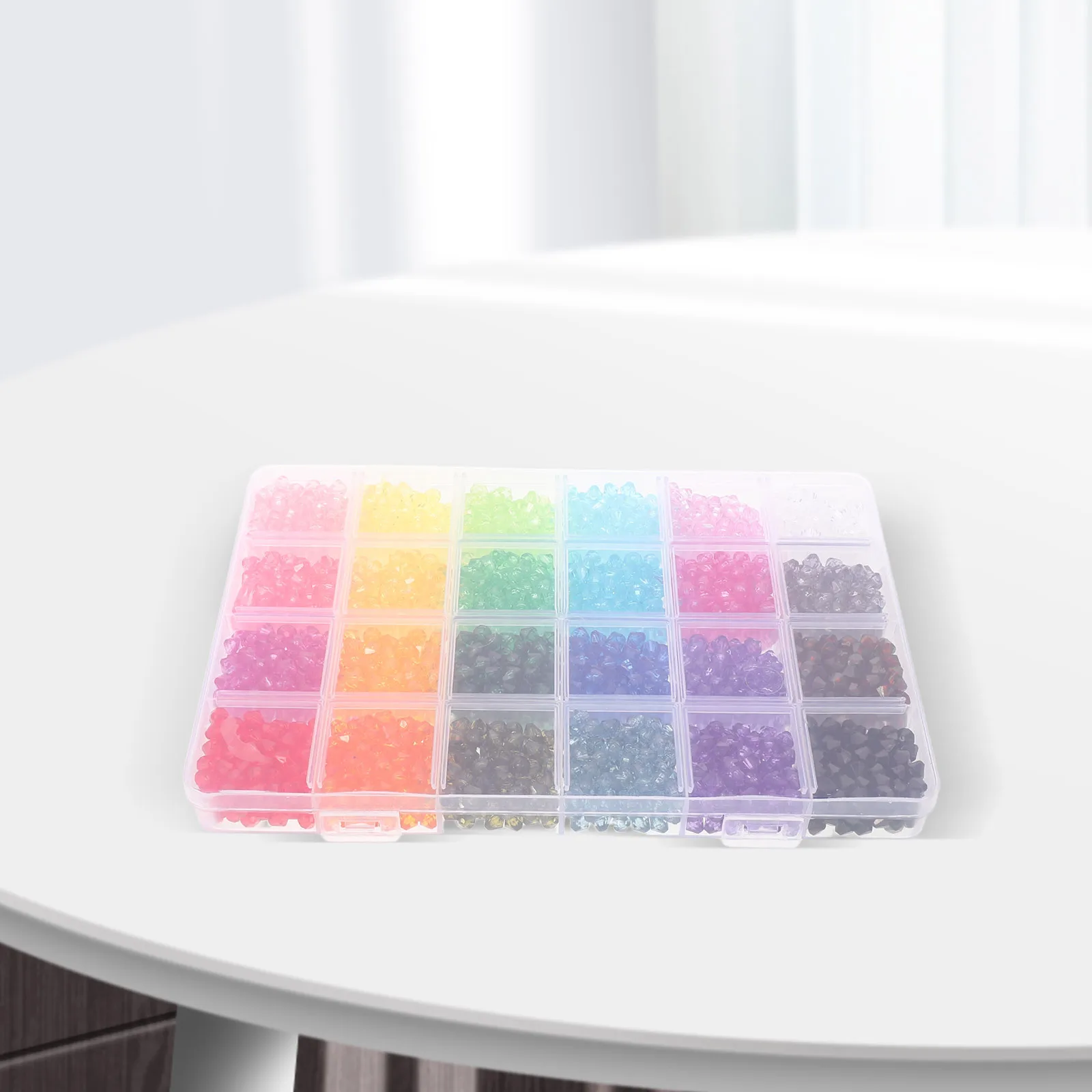 

2160Pcs Crystal Acrylic Beads Clear Faceted 24 Colors Assorted Sizes Jewelry Making Bracelets Necklace Earring DIY