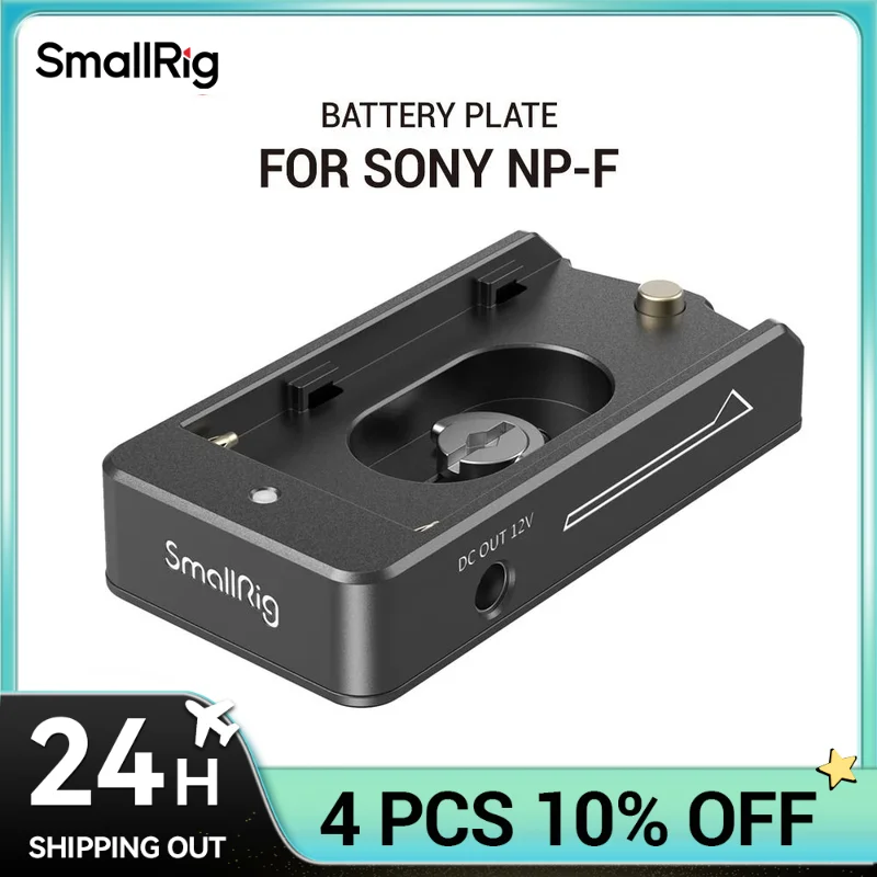 SmallRig NP-F Battery Adapter Plate Lite For Sony NP-F battery w/ 12V/7.4V Output Port, LED Low Battery Indicator 3018