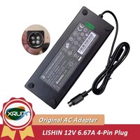 Original LISHIN 0452B1280 12V 6.67A 4-Pin AC Adapter Charger for HIKVISION DVR Cameras Power Supply Liteon PA-1081-01 PA-1081-11