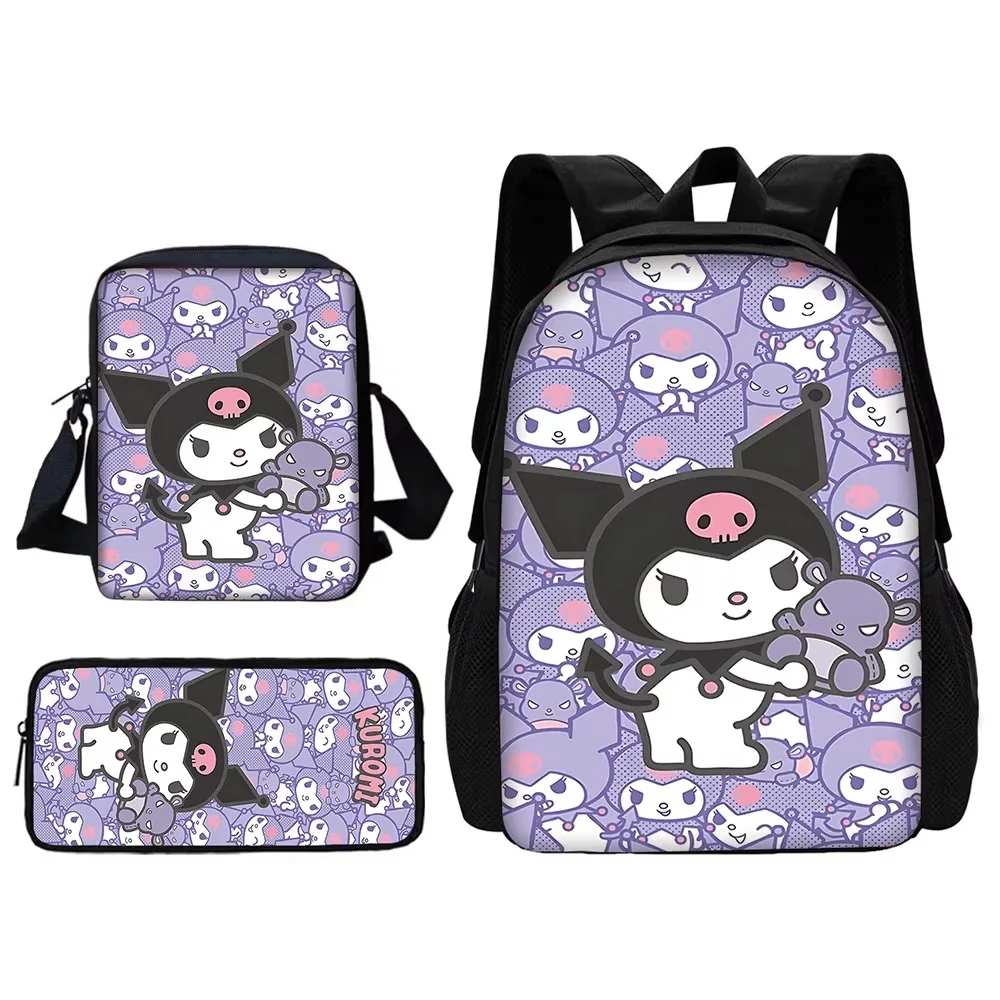 

Cartoon K-kuromis School Bag For Boy Girls with Men Women Shoulder Bags Pencil box Backpack for Child