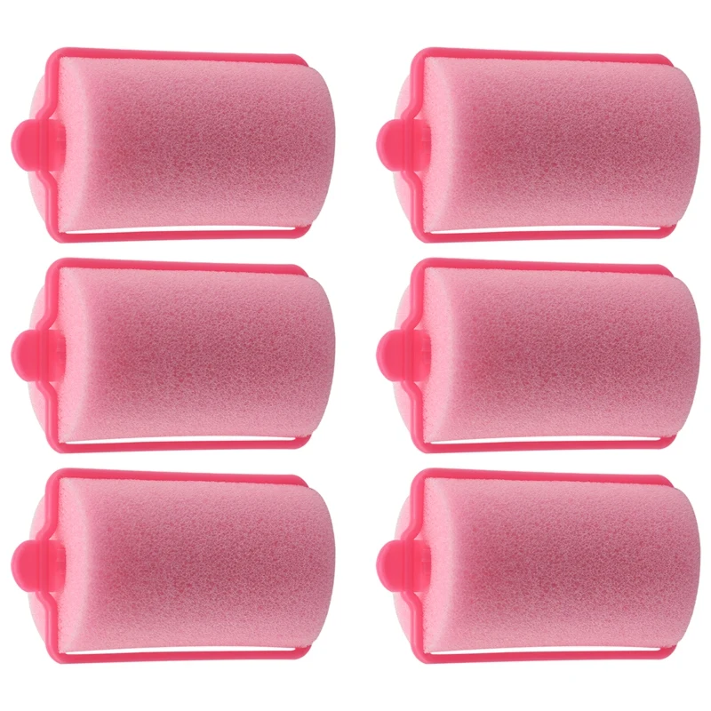 بكرات إسفنج رغوة ناعمة لتصفيف الشعر ، بكرو وردي داكن ، أداة تصفيف الشعر ، 12 رباعية الشعر