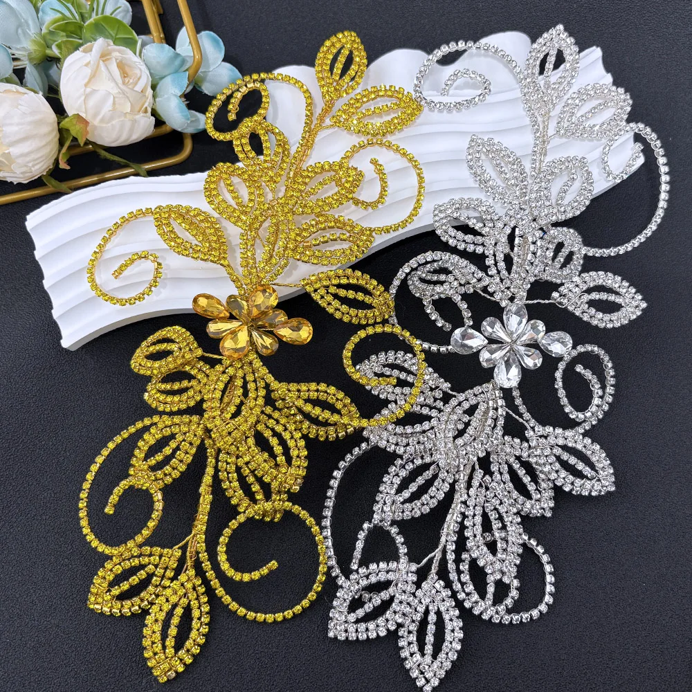DZ334 فاخر حجر الراين مجوهرات الزفاف إكسسوارات الشعر الفضة الذهب موضة إكسسوارات الشعر كريستال العصابات الشعر للنساء التيجان