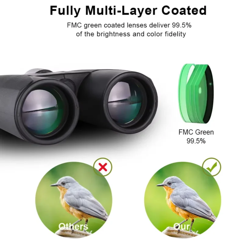 12X50 HD Zoom Binoculars,IPX4 Waterproof,Wide Angle Long-Distance Vision BAK4 Telescope,For Bird Watching,Hunting, Camping,Trave